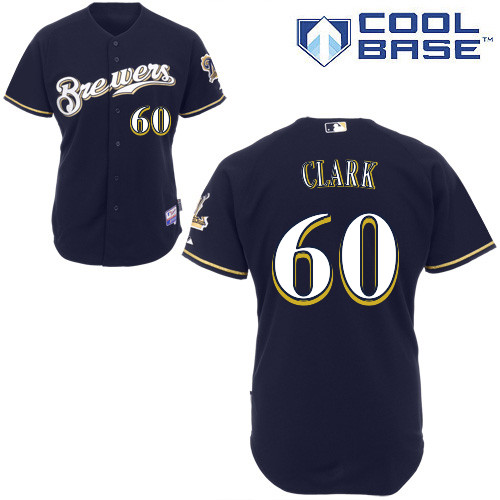 Milwaukee Brewers #60Matt CLARK Authentic Personalized Alternate Blue Jersey Milwaukee Brewers #60Matt CLARK Authentic Personalized Alternate Blue Jersey
