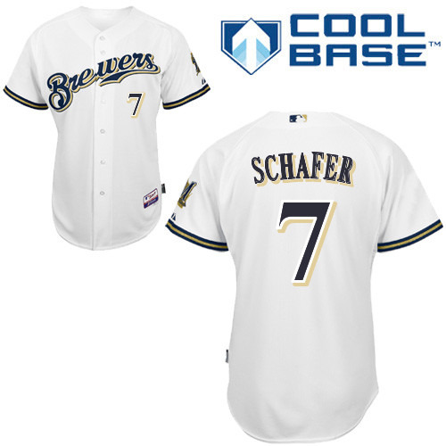 Milwaukee Brewers #7Grátis Schafer Authentic Personalized Home White Jersey Milwaukee Brewers #7Grátis Schafer Authentic Personalized Home White Jersey