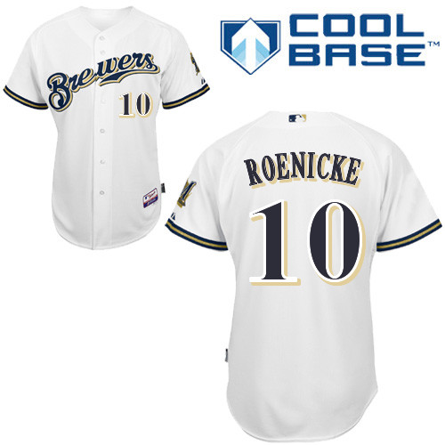 Milwaukee Brewers #10Ron Roenicke Authentic Personalized Home White Jersey Milwaukee Brewers #10Ron Roenicke Authentic Personalized Home White Jersey