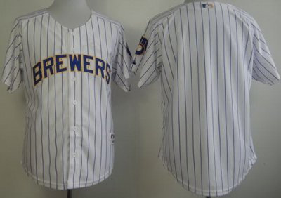 Milwaukee Brewers Blank White Blue Strip MLB Jerseys Milwaukee Brewers Blank White Blue Strip MLB Jerseys