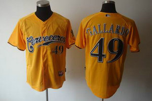 Milwaukee Brewers 49 Yovani Gallardo yellow jersey Milwaukee Brewers 49 Yovani Gallardo yellow jersey