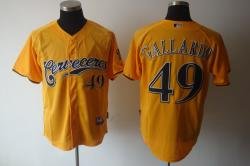 Milwaukee Brewers #49 Yovani Gallardo Yellow Jerseys Milwaukee Brewers #49 Yovani Gallardo Yellow Jerseys