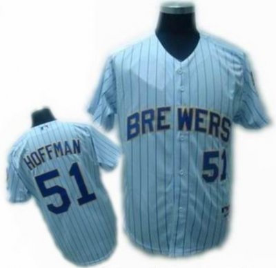 Milwaukee Brewers #51 HOFFMAN jersey white Milwaukee Brewers #51 HOFFMAN jersey white