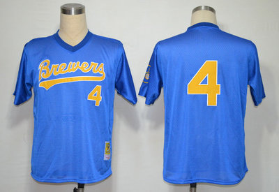 MLB Milwaukee Brewers 4 Paul Molitor blue Jerseys MLB Milwaukee Brewers 4 Paul Molitor blue Jerseys