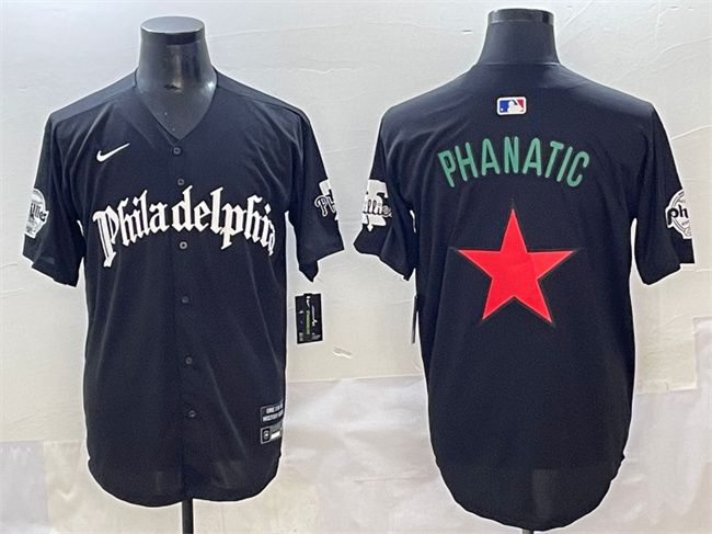 Men's Philadelphia Phillies Black Gothic Phanatic Vapor Limited Stitched Jersey Men's Philadelphia Phillies Black Gothic Phanatic Vapor Limited Stitched Jersey