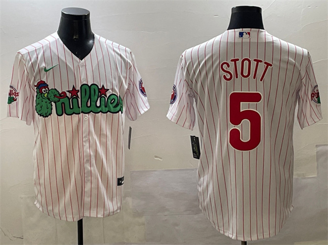 Men's Philadelphia Phillies #5 Bryson Stott White Phanatic Cool Base Stitched Jersey Men's Philadelphia Phillies #5 Bryson Stott White Phanatic Cool Base Stitched Jersey
