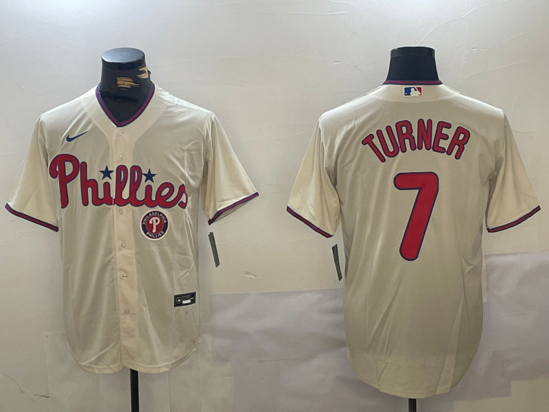Men's Philadelphia Phillies #7 Trea Turner gream Cool Base Stitched Jersey 2 Men's Philadelphia Phillies #7 Trea Turner gream Cool Base Stitched Jersey 2