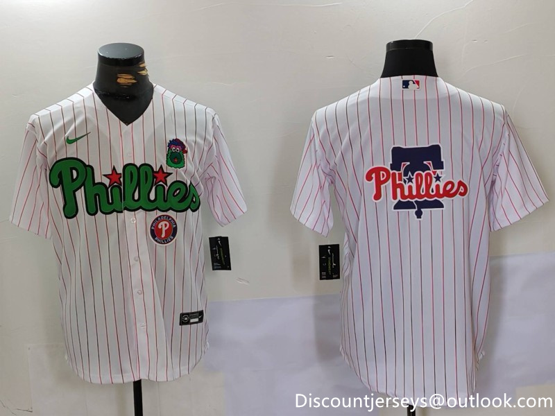 Men's Philadelphia Phillies Big Logo White Stitched Jersey 1