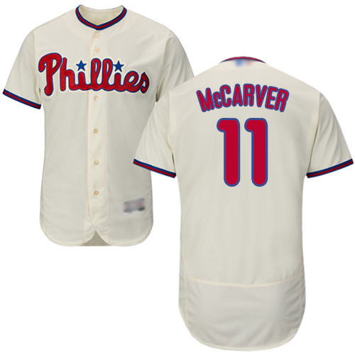 Phillies #11 Tim McCarver Cream Flexbase Authentic Collection Stitched Baseball Jersey Phillies #11 Tim McCarver Cream Flexbase Authentic Collection Stitched Baseball Jersey