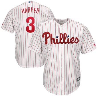 Men's Philadelphia Phillies #3 Bryce Harper White Home Coolbase Jersey Men's Philadelphia Phillies #3 Bryce Harper White Home Coolbase Jersey