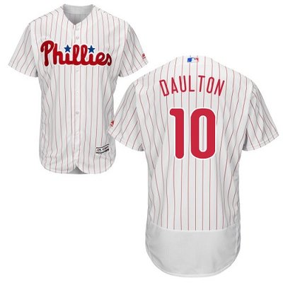 Phillies #10 Darren Daulton White(Red Strip) Flexbase Authentic Collection Stitched MLB Jersey Phillies #10 Darren Daulton White(Red Strip) Flexbase Authentic Collection Stitched MLB Jersey