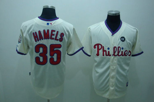 MLB Jersey Philadelphia Phillies #35 HAMELS Cream MLB Jersey Philadelphia Phillies #35 HAMELS Cream