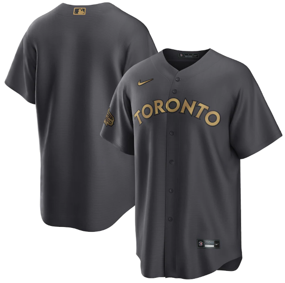 Men's Toronto Blue Jays Blank 2022 All-Star Charcoal Cool Base Stitched Baseball Jersey Men's Toronto Blue Jays Blank 2022 All-Star Charcoal Cool Base Stitched Baseball Jersey