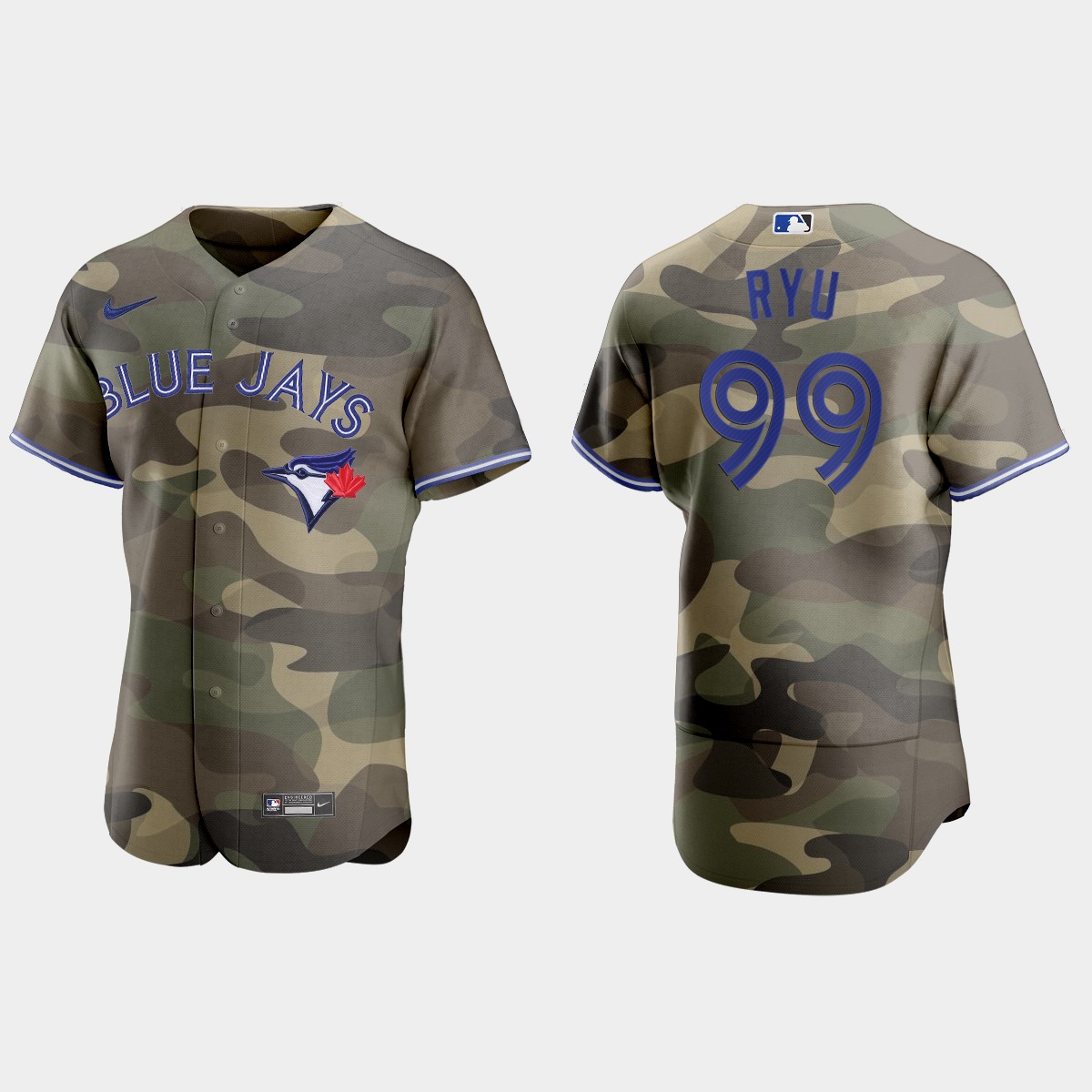 Toronto Blue Jays #99 Hyun Jin Ryu Men's Nike 2021 Armed Forces Day Authentic MLB Jersey -Camo Toronto Blue Jays #99 Hyun Jin Ryu Men's Nike 2021 Armed Forces Day Authentic MLB Jersey -Camo