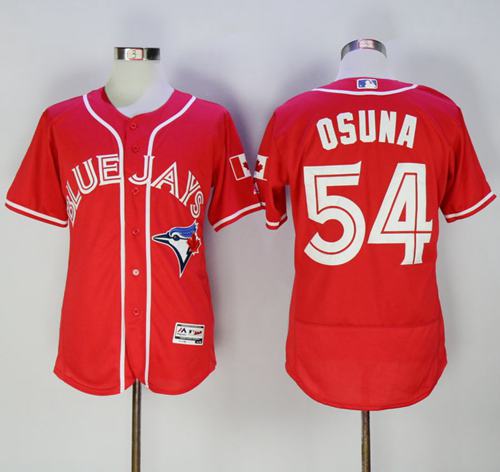 Blue Jays #54 Roberto Osuna Red Flexbase Authentic Collection Canada Day Stitched MLB Jersey Blue Jays #54 Roberto Osuna Red Flexbase Authentic Collection Canada Day Stitched MLB Jersey