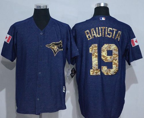Blue Jays #19 Jose Bautista Denim Blue Salute to Service Stitched MLB Jersey Blue Jays #19 Jose Bautista Denim Blue Salute to Service Stitched MLB Jersey