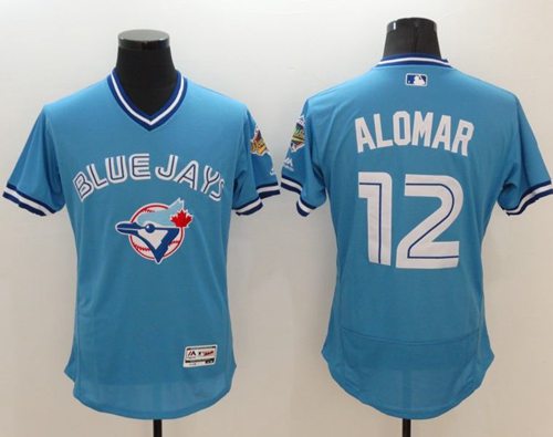 Blue Jays #12 Roberto Alomar Light Blue Flexbase Authentic Collection Cooperstown Stitched MLB Jersey Blue Jays #12 Roberto Alomar Light Blue Flexbase Authentic Collection Cooperstown Stitched MLB Jersey