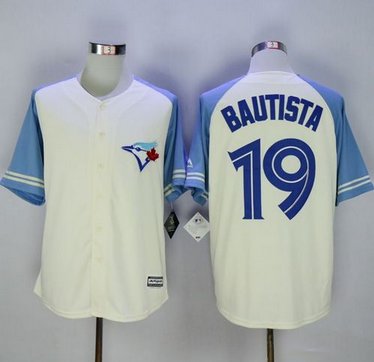 Blue Jays #19 Jose Bautista CreamBlue Exclusive New Cool Base Stitched MLB Jersey Blue Jays #19 Jose Bautista CreamBlue Exclusive New Cool Base Stitched MLB Jersey