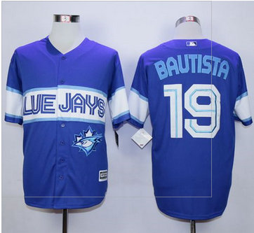 Toronto Blue Jays #19 Jose Bautista Blue Exclusive New Cool Base Stitched MLB Jersey Toronto Blue Jays #19 Jose Bautista Blue Exclusive New Cool Base Stitched MLB Jersey