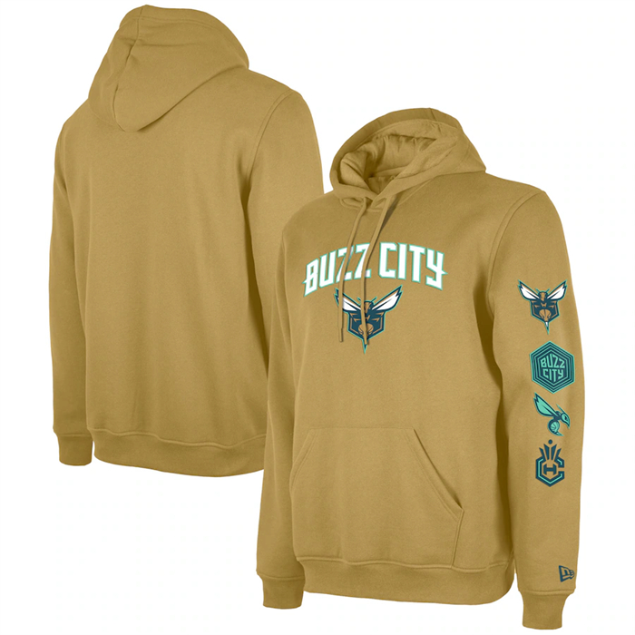 Men's Charlotte Hornets Tan 2023 24 City Edition Pullover Hoodie