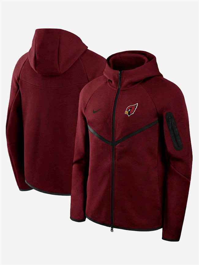 Men's Arizona Cardinals Red Tech Fleece Full-Zip Windrunner Hoodie Men's Arizona Cardinals Red Tech Fleece Full-Zip Windrunner Hoodie