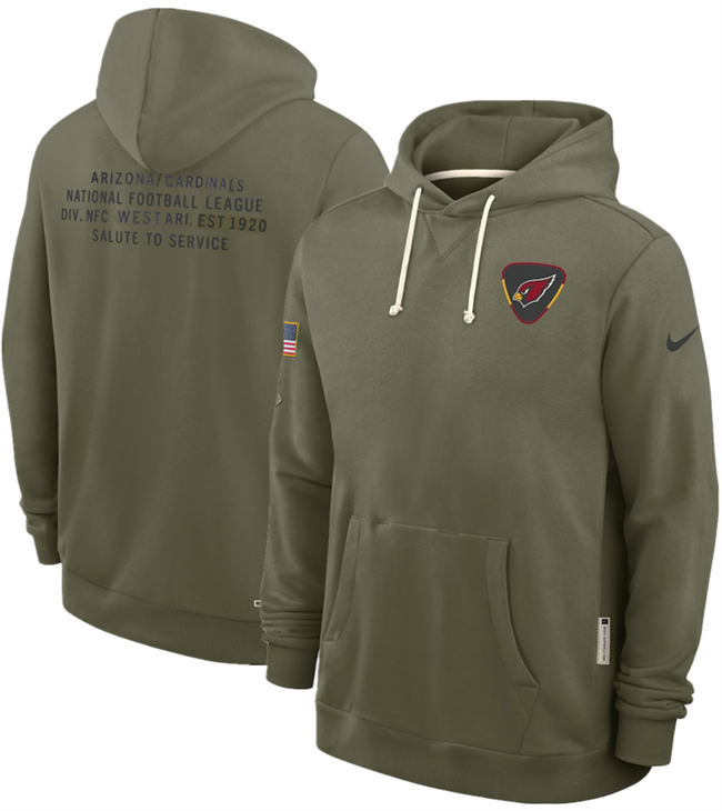 Men's Arizona Cardinals Olive 2025 Salute to Service Pullover Hoodie Men's Arizona Cardinals Olive 2025 Salute to Service Pullover Hoodie