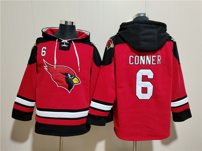 Men's Arizona Cardinals #6 James Conner Red Ageless Must-Have Lace-Up Pullover Hoodie Men's Arizona Cardinals #6 James Conner Red Ageless Must-Have Lace-Up Pullover Hoodie
