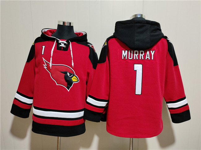 Men's Arizona Cardinals #1 Kyler Murray Red Ageless Must-Have Lace-Up Pullover Hoodie Men's Arizona Cardinals #1 Kyler Murray Red Ageless Must-Have Lace-Up Pullover Hoodie