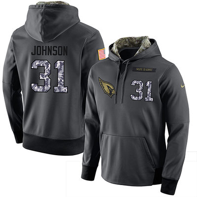 NFL Men's Nike Arizona Cardinals #31 David Johnson Stitched Black Anthracite Salute to Service Player Performance Hoodie NFL Men's Nike Arizona Cardinals #31 David Johnson Stitched Black Anthracite Salute to Service Player Performance Hoodie
