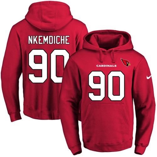 Nike Cardinals #90 Robert Nkemdiche Red Name & Number Pullover NFL Hoodie Nike Cardinals #90 Robert Nkemdiche Red Name & Number Pullover NFL Hoodie