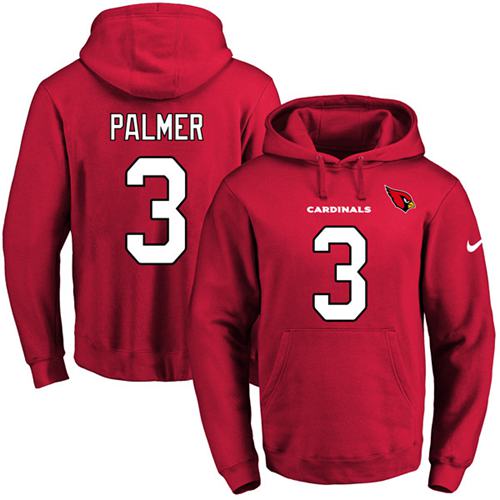 Nike Cardinals #3 Carson Palmer Red Name & Number Pullover NFL Hoodie Nike Cardinals #3 Carson Palmer Red Name & Number Pullover NFL Hoodie