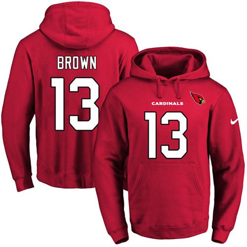 Nike Cardinals #13 Jaron Brown Red Name & Number Pullover NFL Hoodie Nike Cardinals #13 Jaron Brown Red Name & Number Pullover NFL Hoodie