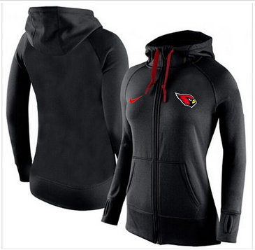 Women Nike Arizona Cardinals Full-Zip Performance Hoodie Black Women Nike Arizona Cardinals Full-Zip Performance Hoodie Black