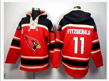 Arizona Cardinals #11 Larry Fitzgerald Red Sawyer Hooded Sweatshirt NFL Hoodie