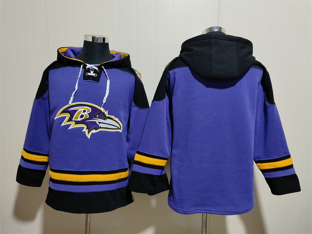Men's Baltimore Ravens Blank Ageless Must-Have Lace-Up Pullover Hoodie Men's Baltimore Ravens Blank Ageless Must-Have Lace-Up Pullover Hoodie