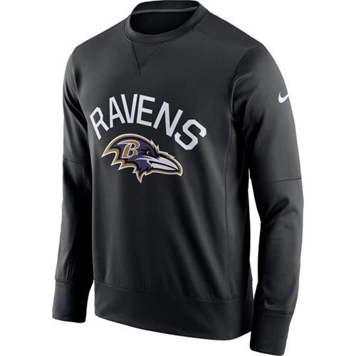 Men's Baltimore Ravens Nike Black Sideline Circuit Performance Sweatshirt Men's Baltimore Ravens Nike Black Sideline Circuit Performance Sweatshirt