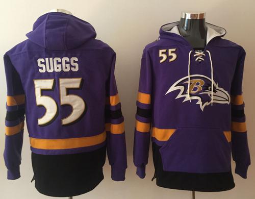 Nike Ravens #55 Terrell Suggs Purple Black Name & Number Pullover NFL Hoodie Nike Ravens #55 Terrell Suggs Purple Black Name & Number Pullover NFL Hoodie