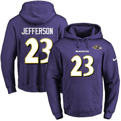 Nike Ravens #23 Tony Jefferson Purple Name & Number Pullover NFL Hoodie Nike Ravens #23 Tony Jefferson Purple Name & Number Pullover NFL Hoodie