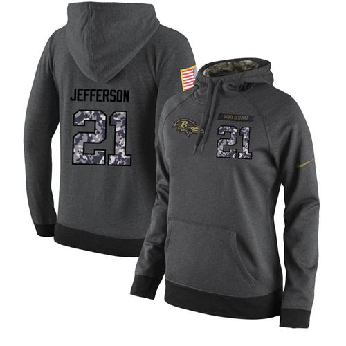 NFL Women's Nike Baltimore Ravens #21 Tony Jefferson Stitched Black Anthracite Salute to Service Player Performance Hoodie NFL Women's Nike Baltimore Ravens #21 Tony Jefferson Stitched Black Anthracite Salute to Service Player Performance Hoodie
