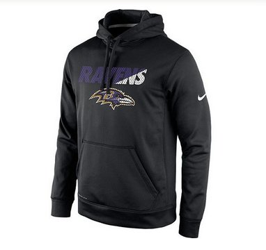 Men's Baltimore Ravens Nike Black Kick Off Staff Performance Pullover Hoodie