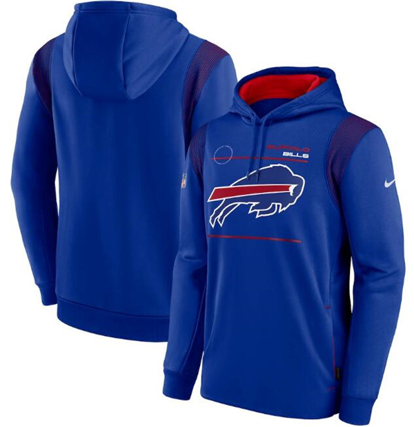 Men's Buffalo Bills 2021 Royal Sideline Logo Performance Pullover Hoodie Men's Buffalo Bills 2021 Royal Sideline Logo Performance Pullover Hoodie