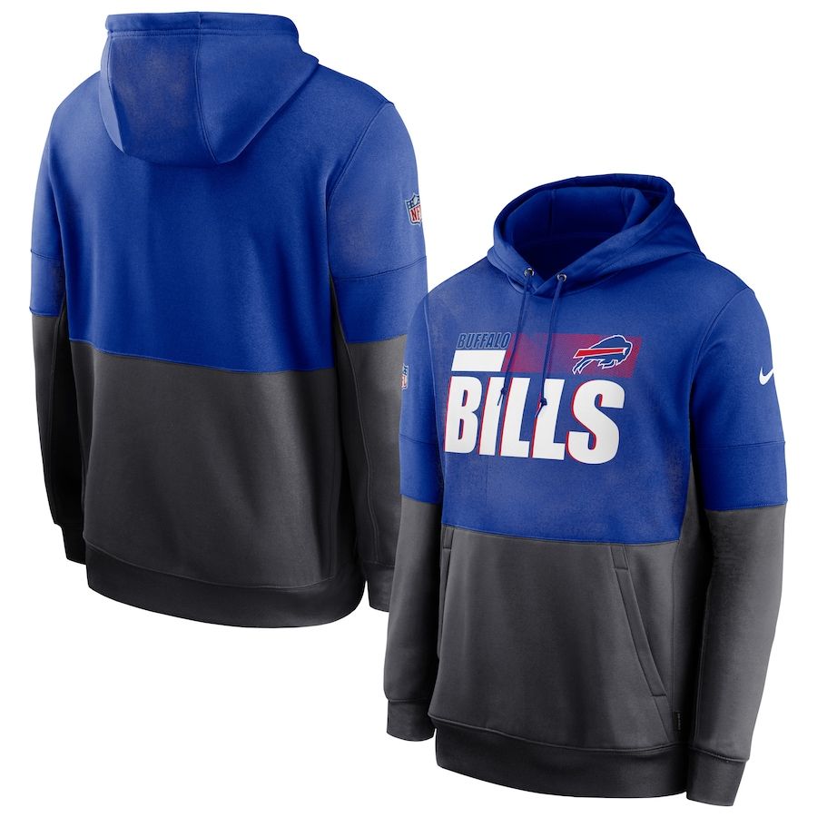 Buffalo Bills Nike Sideline Impact Lockup Performance Pullover Hoodie Royal Charcoal Buffalo Bills Nike Sideline Impact Lockup Performance Pullover Hoodie Royal Charcoal