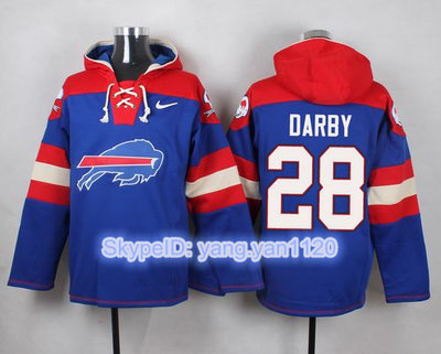 Nike Bills #28 Ronald Darby Royal Blue Player Pullover NFL Hoodie