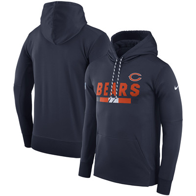 Men's Chicago Bears Nike Navy Sideline Team Name Performance Pullover Hoodie Men's Chicago Bears Nike Navy Sideline Team Name Performance Pullover Hoodie