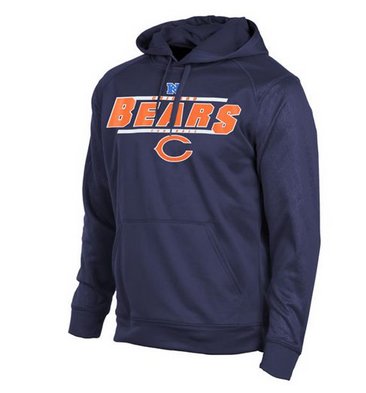 Chicago Bears Majestic Synthetic Hoodie Sweatshirt Navy Blue