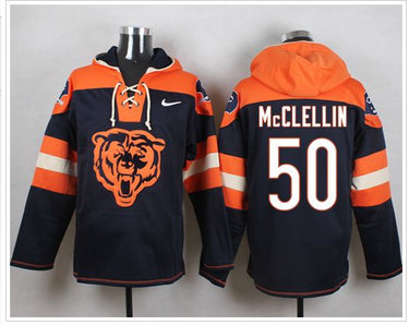 Nike Chicago Bears #50 Mike Singletary Navy Blue Player Pullover NFL Hoodie