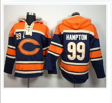 Chicago Bears #99 Dan Hampton Navy Blue Sawyer Hooded Sweatshirt NFL Hoodie