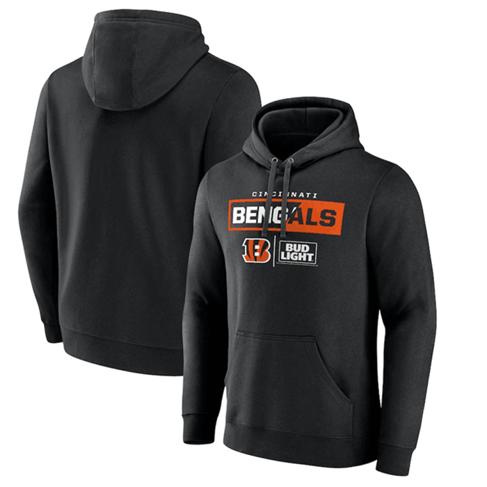 Men's Cincinnati Bengals Black X Bud Light Pullover Hoodie
