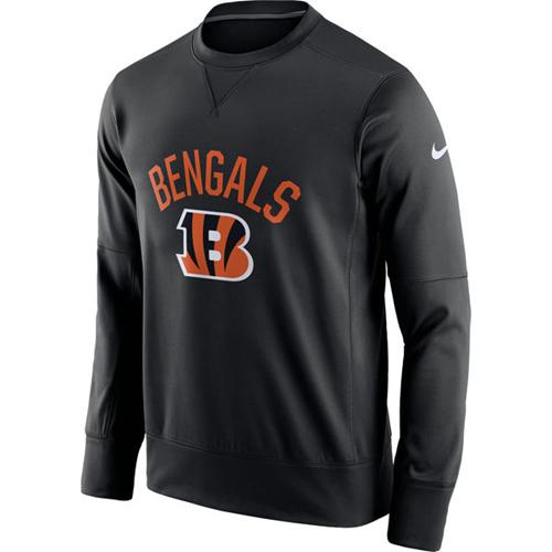 Men's Cincinnati Bengals Nike Black Sideline Circuit Performance Sweatshirt Men's Cincinnati Bengals Nike Black Sideline Circuit Performance Sweatshirt