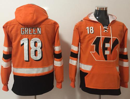 Nike Bengals #18 A.J. Green Orange Black Name & Number Pullover NFL Hoodie Nike Bengals #18 A.J. Green Orange Black Name & Number Pullover NFL Hoodie